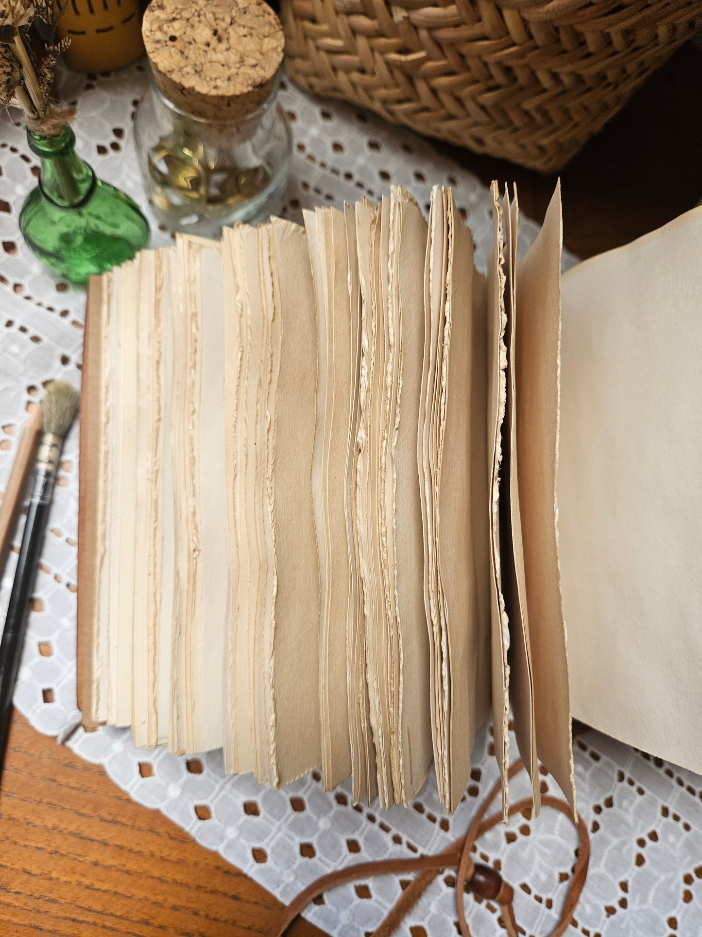 Mushroom Mixed Media Leather Journal