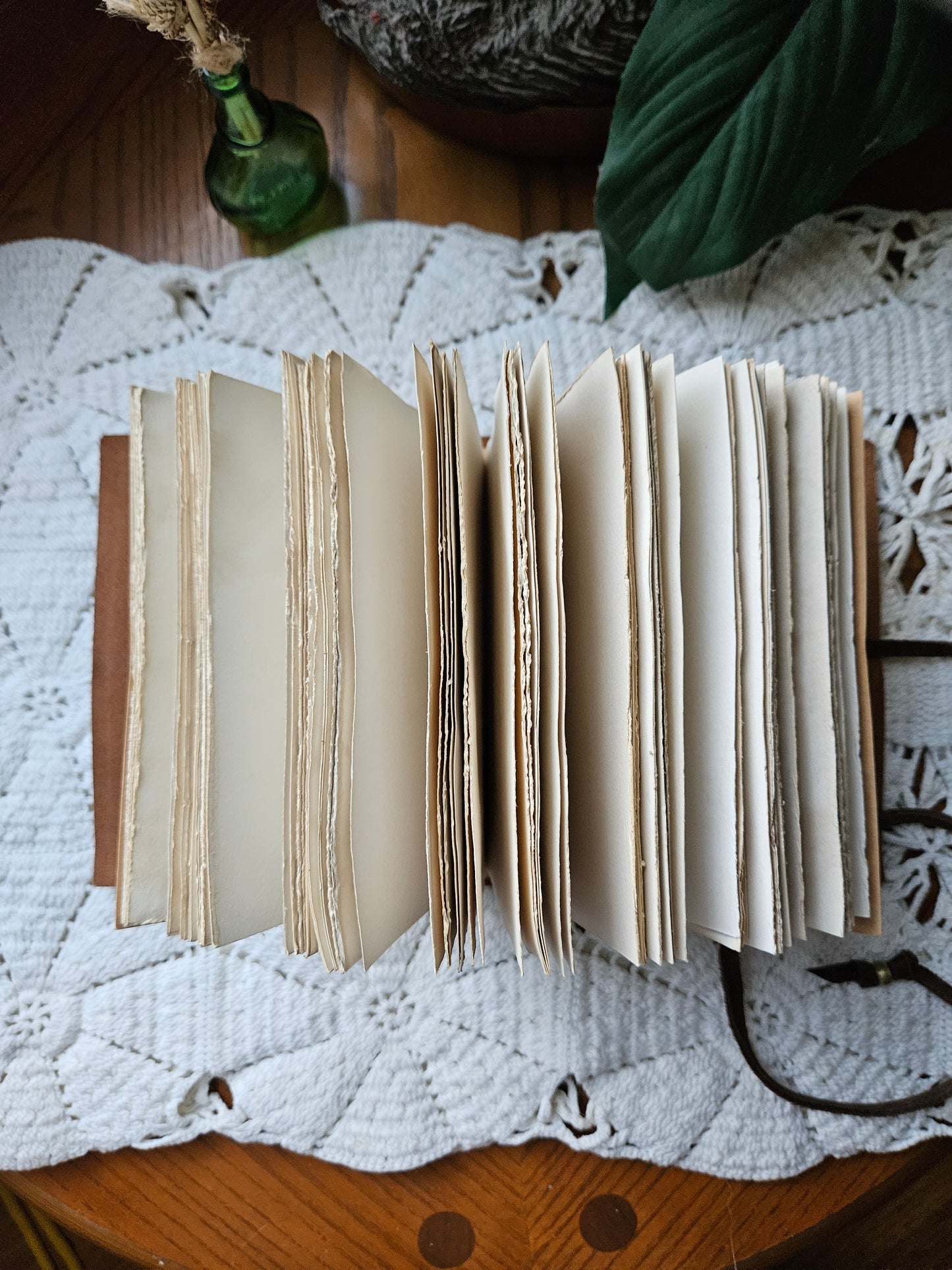 Antique Brass Key Music Note Leather Journal